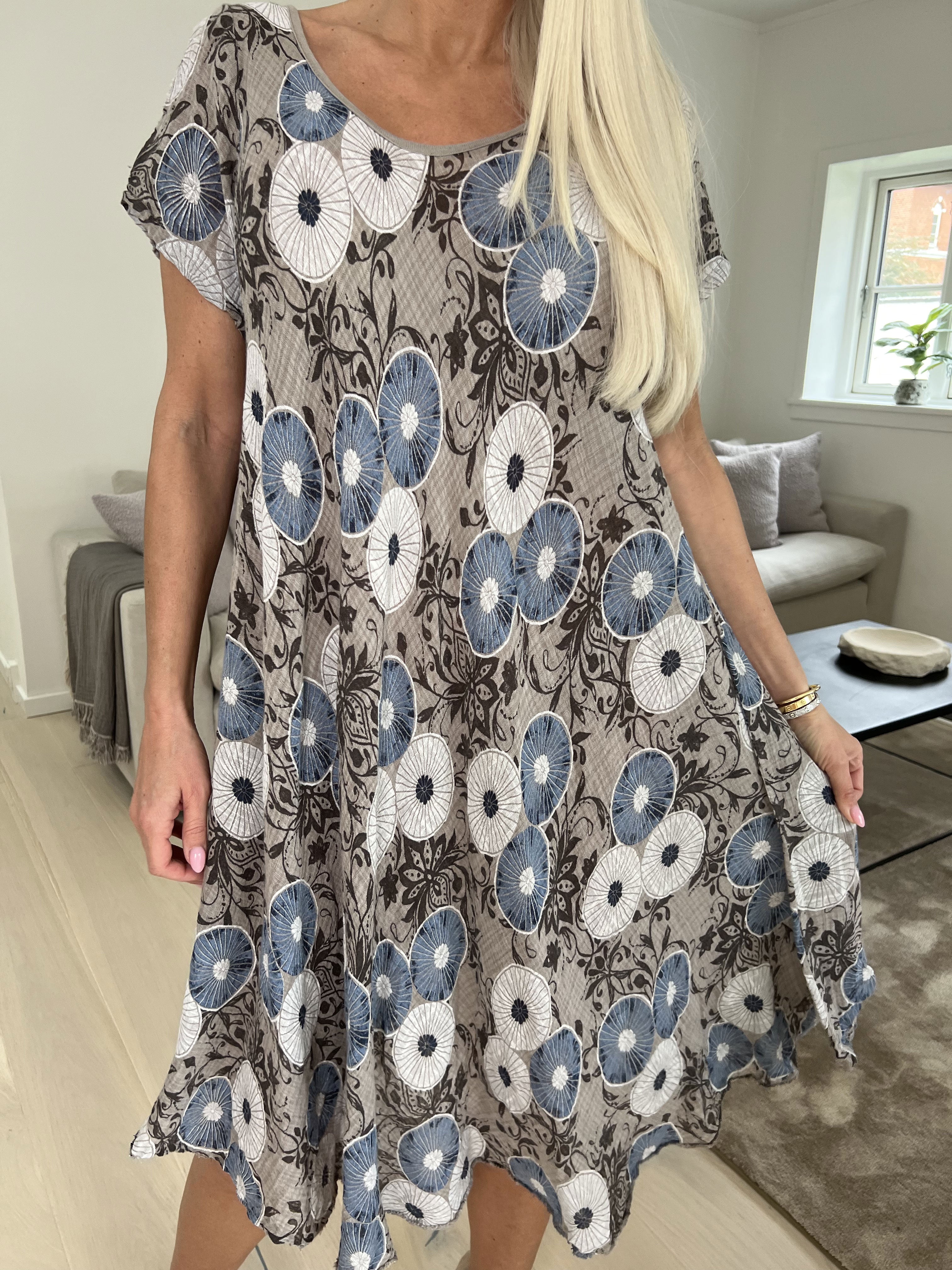 Delphine - Bomuldskjole med motiv